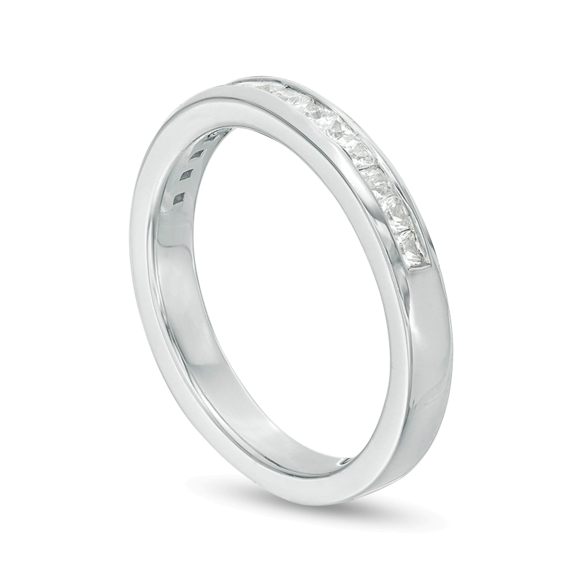 0.5 CT. TW Princess-Cut Diamond Wedding Band in 10K White Gold