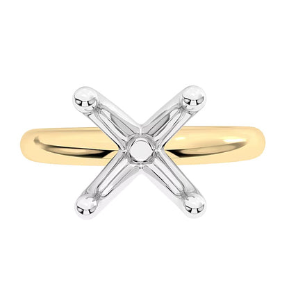 Classic Four-Prong Solitaire Semi-Mount Setting in 14K Gold
