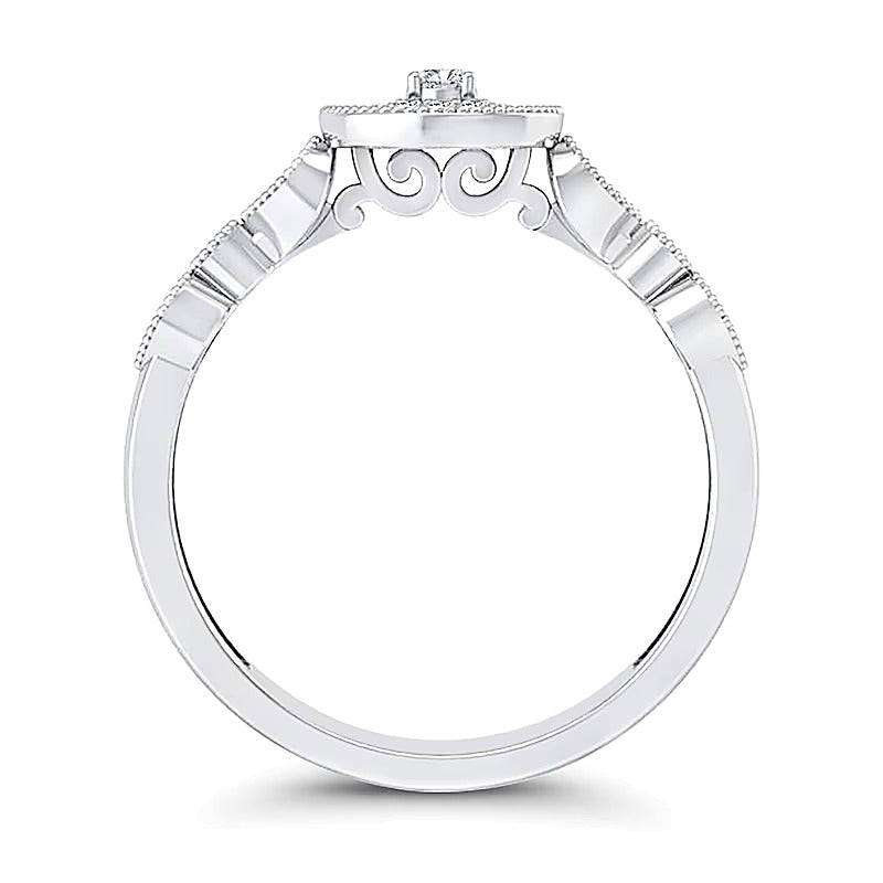0.2 CT. TW Multi-Diamond Art Deco Vintage-Style Ring in 10K White Gold