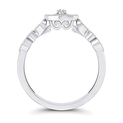 0.2 CT. TW Multi-Diamond Art Deco Vintage-Style Ring in 10K White Gold