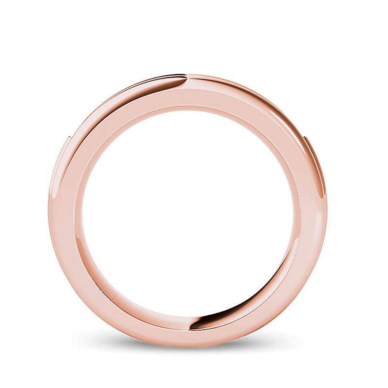 0.2 CT. TW Diamond Groove Wedding Band in 14K Rose Gold