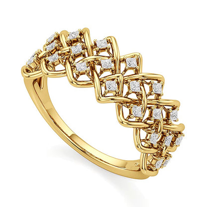 0.33 CT. TW Princess-Cut Diamond Woven Ring in 10K Gold