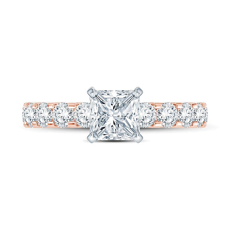 2.0 CT. TW Princess-Cut Diamond Engagement Ring in 14K Rose Gold (I/I2)