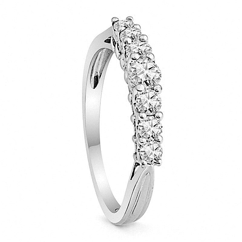 0.5 CT. TW Diamond Wedding Band in 10K White Gold
