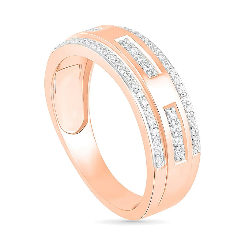 0.38 CT. TW Diamond Edge Wedding Band in 10K Rose Gold
