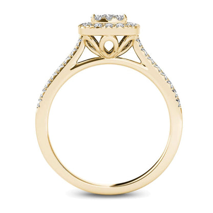 0.5 CT. TW Multi-Diamond Square Frame Engagement Ring in 14K Gold