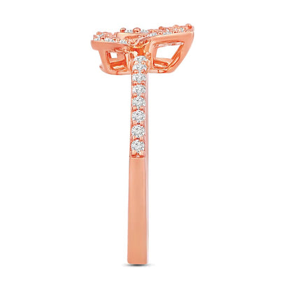 0.33 CT. TW Diamond Butterfly Ring in 10K Rose Gold