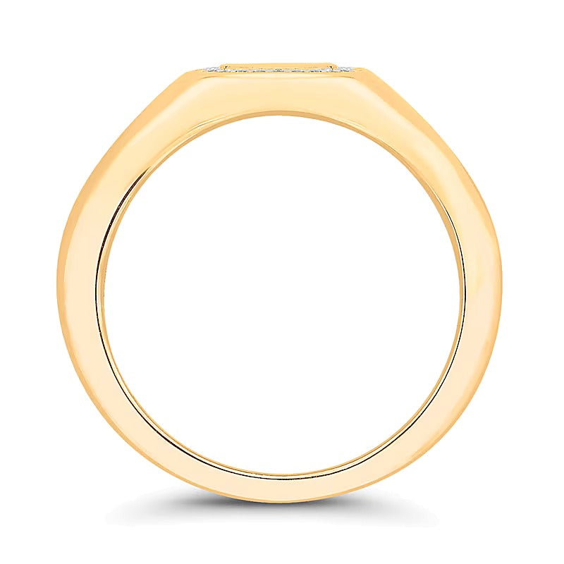 Diamond Accent Signet Ring in 10K Gold