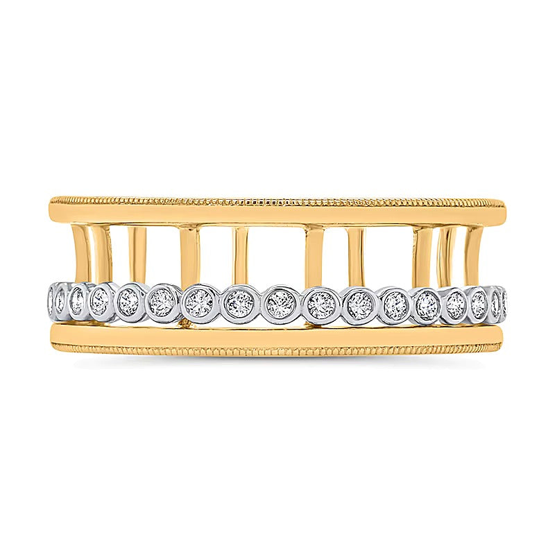 0.25 CT. TW Diamond Bubbles Open Barrel Ring in 10K Gold