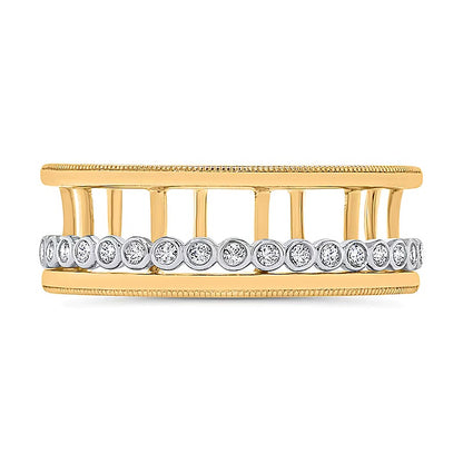 0.25 CT. TW Diamond Bubbles Open Barrel Ring in 10K Gold