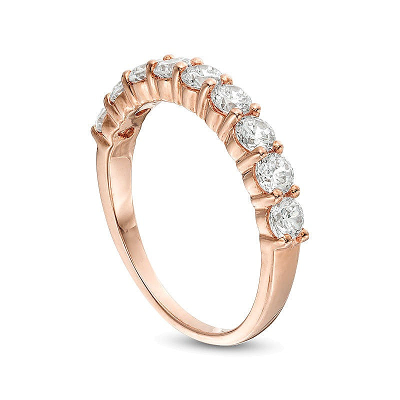 1.0 CT. TW Diamond Nine Stone Anniversary Band in 10K Rose Gold