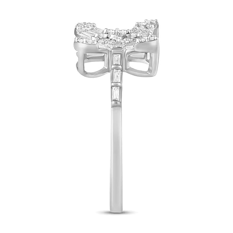 0.5 CT. TW Multi-Diamond Butterfly Ring in 10K White Gold