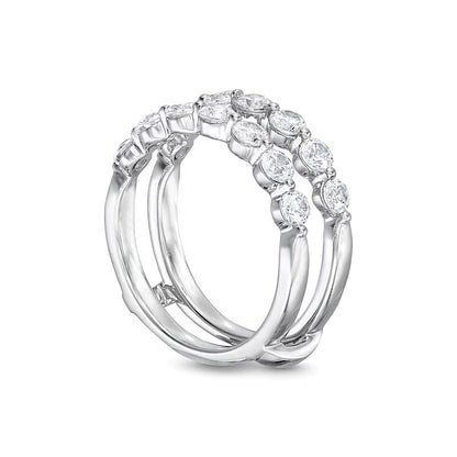 1.5 CT. TW Diamond Graduating Solitaire Enhancer in 14K White Gold