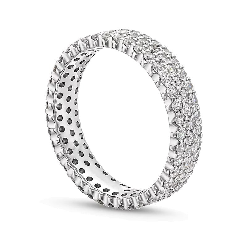 1.75 CT. TW Diamond Triple Row Eternity Band in 14K White Gold