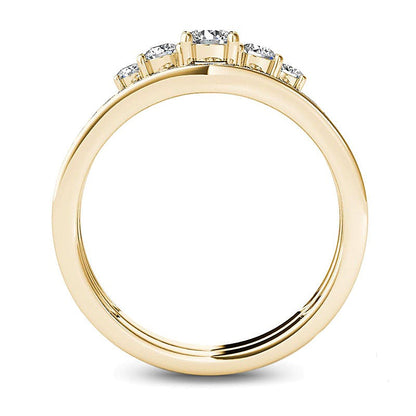 0.5 CT. TW Diamond Five Stone Bridal Set in 14K Gold