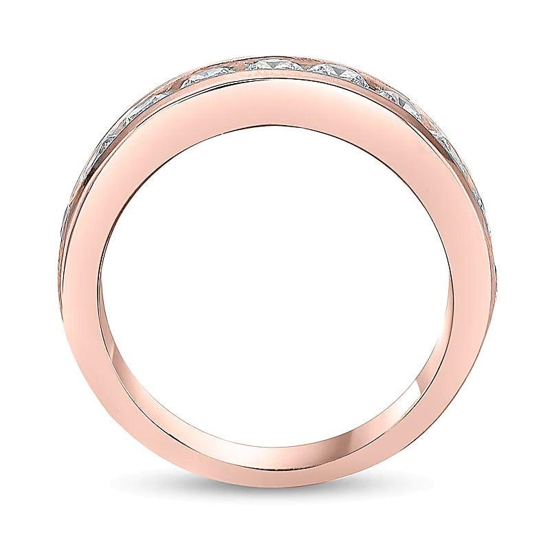 1.5 CT. TW Diamond Channel Eleven Stone Band in 10K Rose Gold (I/I2)