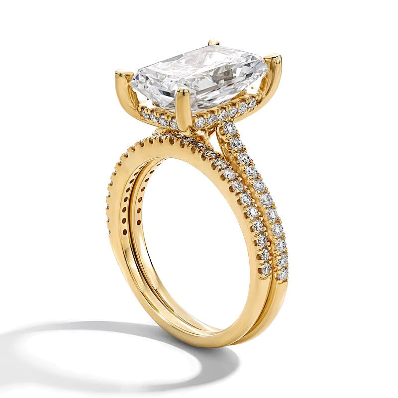 5.63 CT. TW Radiant-Cut Lab-Grown Diamond Bridal Set in 14K Gold (F/VS2)