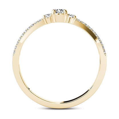 0.25 CT. TW Diamond Three Stone Split Shank Engagement Ring in 14K Gold