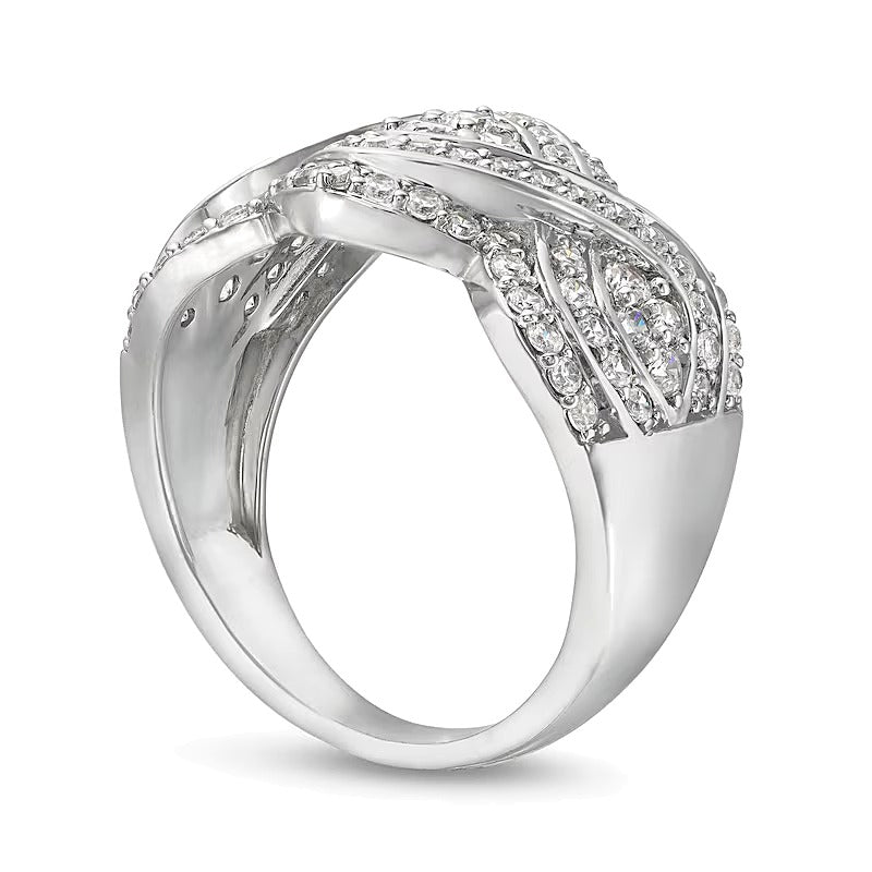 1.0 CT. TW Quad Diamond Edge Infinity Braid Ring in 10K White Gold