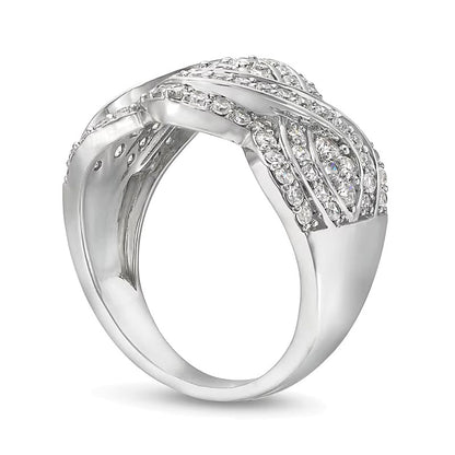 1.0 CT. TW Quad Diamond Edge Infinity Braid Ring in 10K White Gold