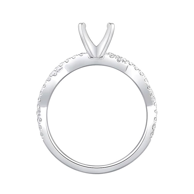 0.33 CT. TW Diamond Twist Shank Solitaire Semi Mount in 14K White Gold