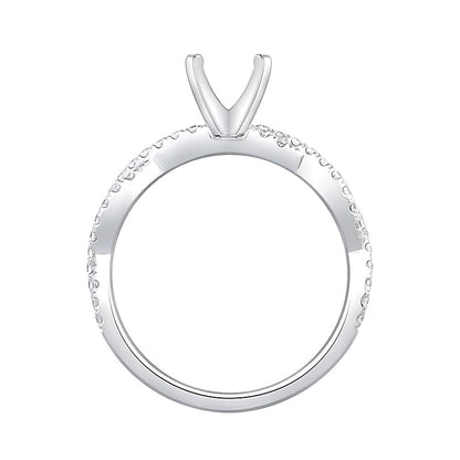 0.33 CT. TW Diamond Twist Shank Solitaire Semi Mount in 14K White Gold