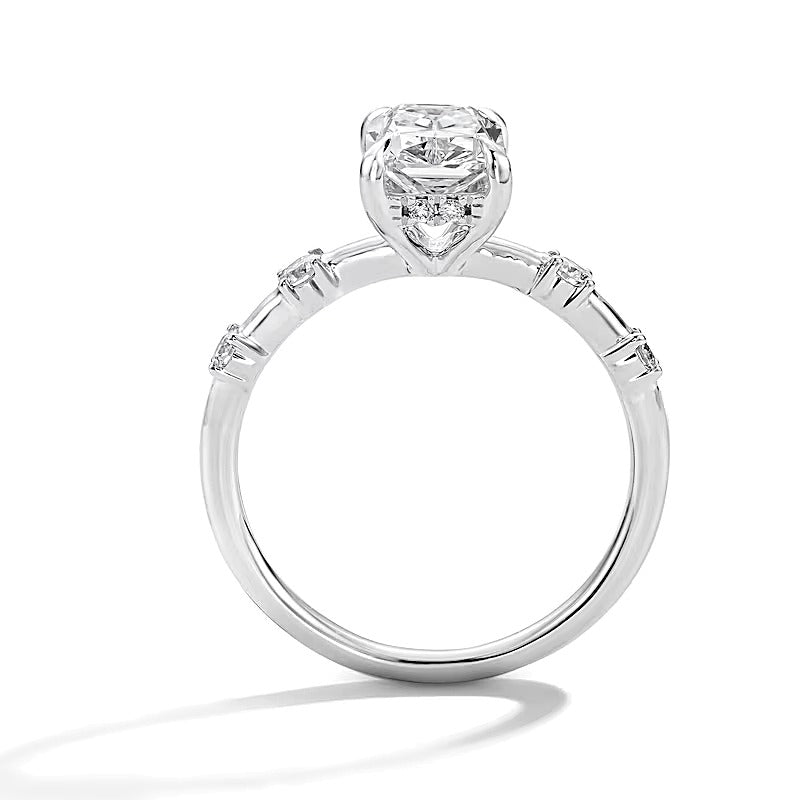 1.75 CT. TW Radiant-Cut Lab-Grown Diamond Hidden Frame Engagement Ring in 14K White Gold (F/VS2)