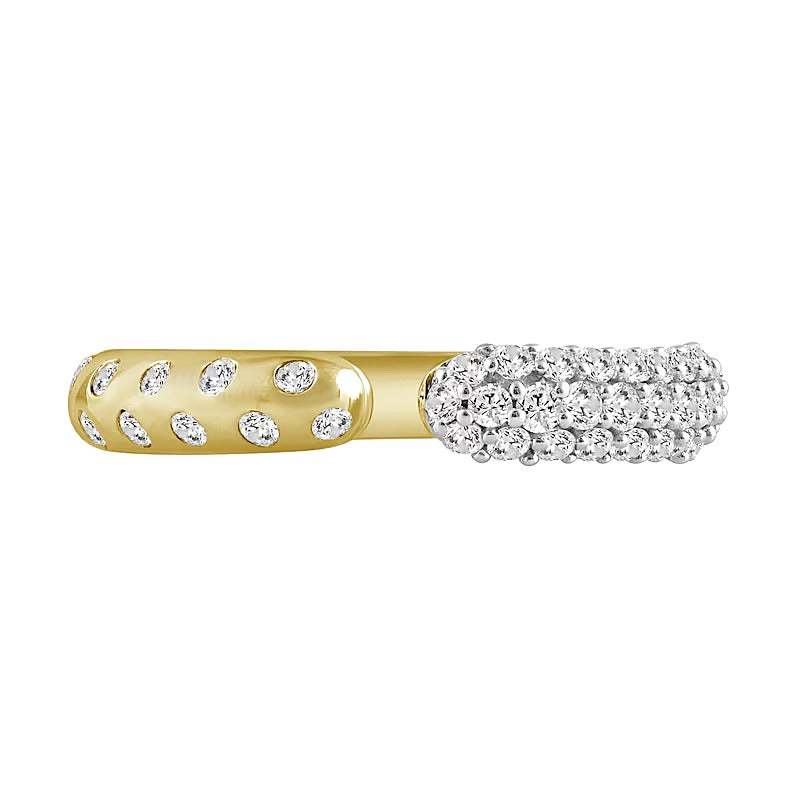 0.5 CT. TW Diamond PavÃ© and Bubbles Open Shank Ring in 10K Gold
