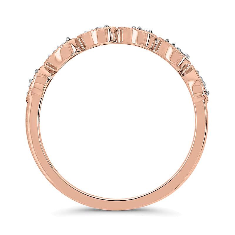 0.1 CT. TW Pear Multi-Diamond Vintage-Style Ring in 10K Rose Gold