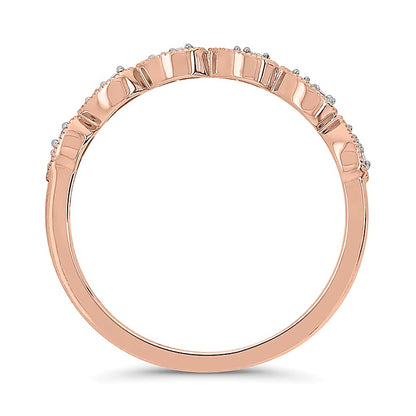 0.1 CT. TW Pear Multi-Diamond Vintage-Style Ring in 10K Rose Gold