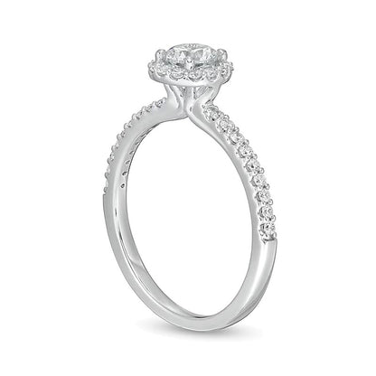 0.75 CT. TW Lab-Grown Diamond Frame Engagement Ring in 14K White Gold (F/VS2)
