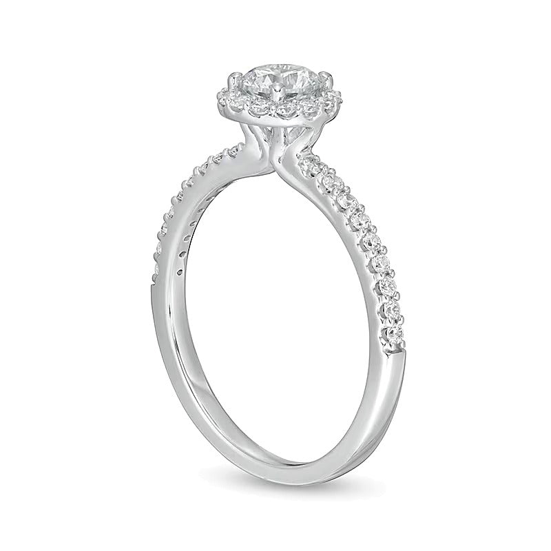0.75 CT. TW Lab-Grown Diamond Frame Engagement Ring in 14K White Gold (F/VS2)
