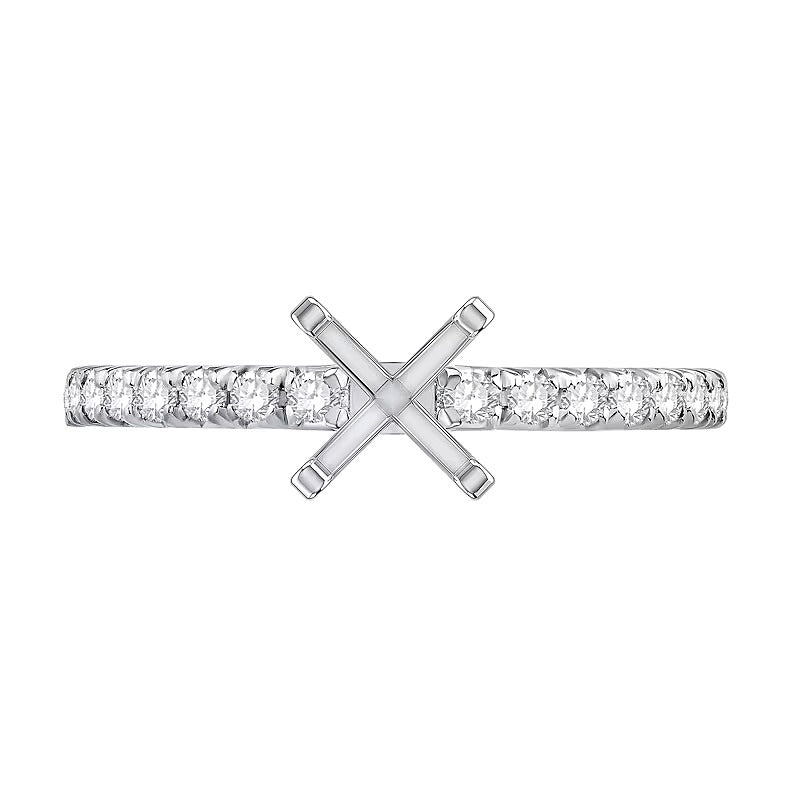 0.33 CT. TW Diamond Solitaire Semi Mount in 14K White Gold