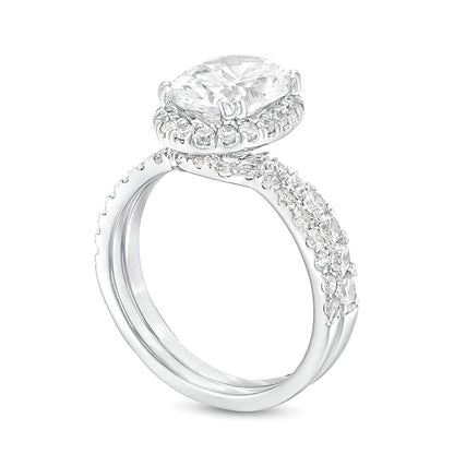 2.88 CT. TW Oval Lab-Grown Diamond Frame Bridal Set in 14K White Gold (I/SI2)