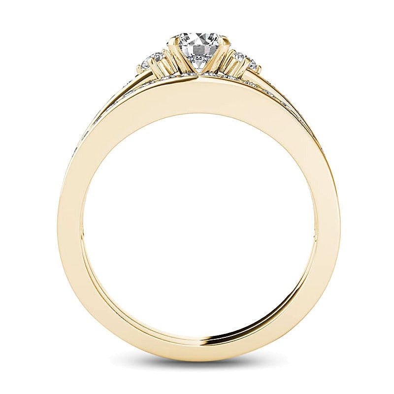 1.0 CT. TW Diamond Tapered Shank Bridal Set in 14K Gold