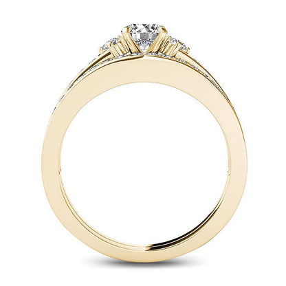 1.0 CT. TW Diamond Tapered Shank Bridal Set in 14K Gold