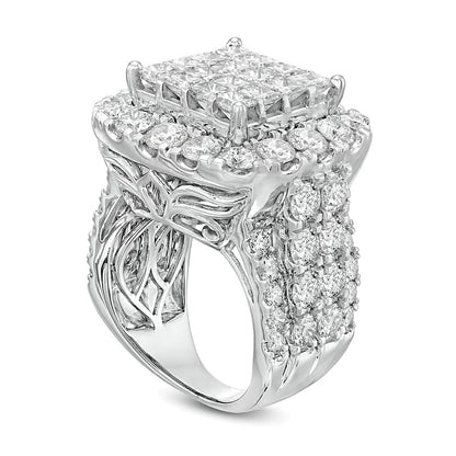8.0 CT. TW Composite Princess-Cut Diamond Frame Multi-Row Engagement Ring in 14K White Gold