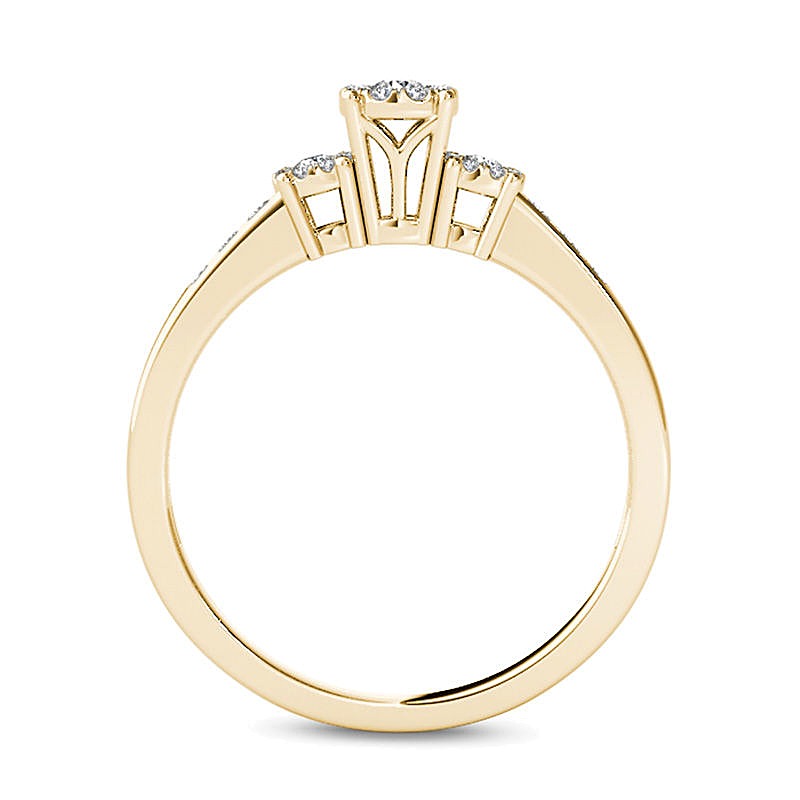 0.33 CT. TW Composite Diamond Three Stone Engagement Ring in 10K Gold