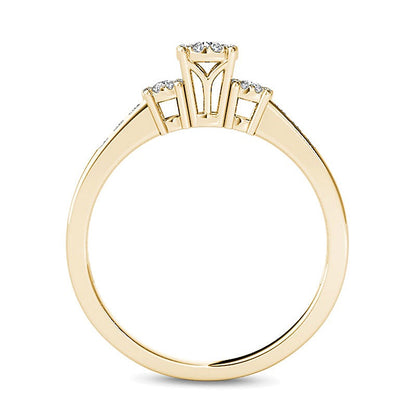 0.33 CT. TW Composite Diamond Three Stone Engagement Ring in 10K Gold