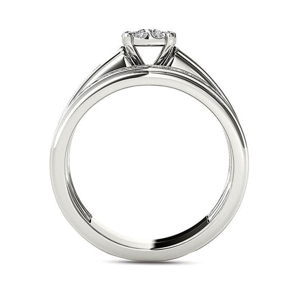 1.5 CT. TW Diamond Frame Bridal Set in 14K White Gold