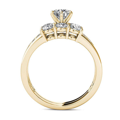 1.5 CT. TW Diamond Three Stone Bridal Set in 14K Gold