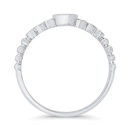 0.1 CT. TW Diamond Bezel Seven-Stone Promise Ring in 10K White Gold