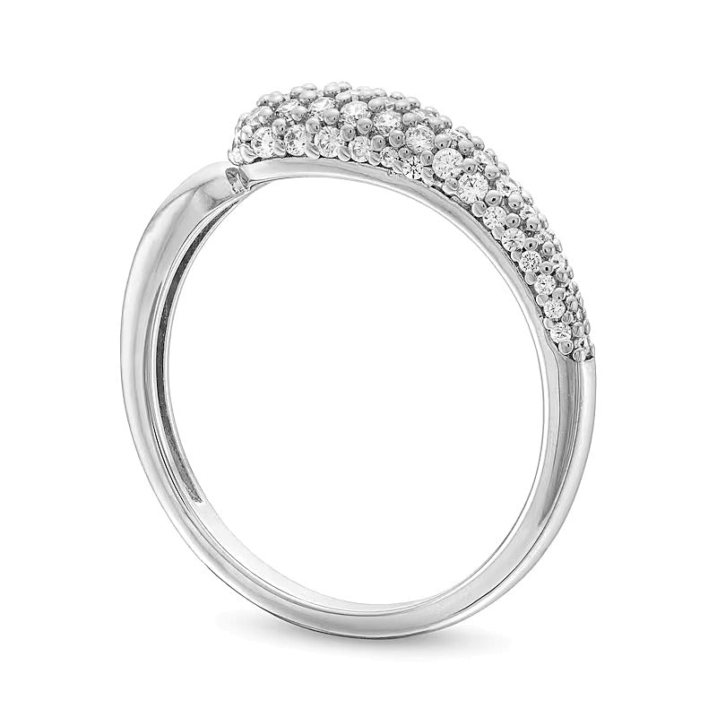 0.33 CT. TW Diamond Graduated Teardrop Split Ring in 10K White Gold