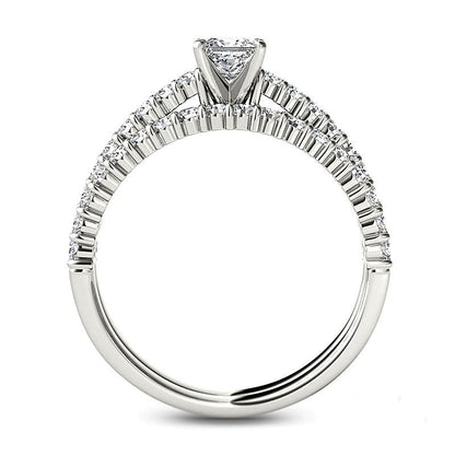 1.0 CT. TW Princess-Cut Diamond Bridal Set in 14K White Gold