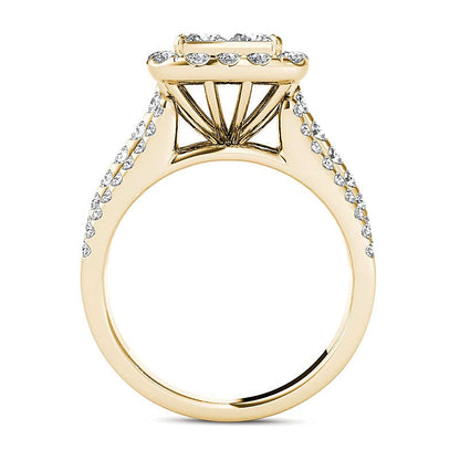 2.0 CT. TW Quad Princess-Cut Multi-Diamond Frame Engagement Ring in 14K Gold
