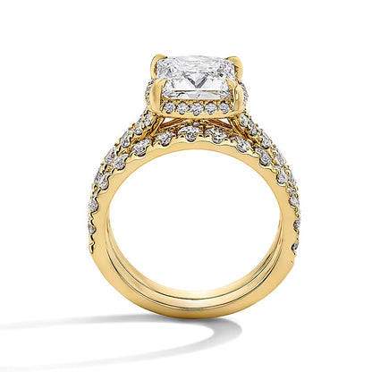 4.5 CT. TW Princess-Cut Lab-Grown Diamond Frame Bridal Set in 14K Gold (F/VS2)
