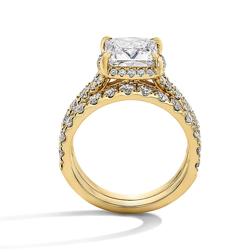 4.5 CT. TW Princess-Cut Lab-Grown Diamond Frame Bridal Set in 14K Gold (F/VS2)