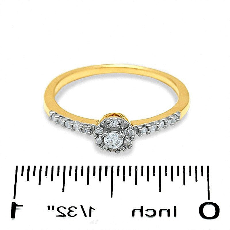 0.13 CT. TW Diamond Round Bezel Promise Ring in 10K Gold