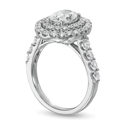 2.75 CT. TW Lab-Grown Oval Diamond Double Frame Engagement Ring in 14K White Gold (F/VS2)
