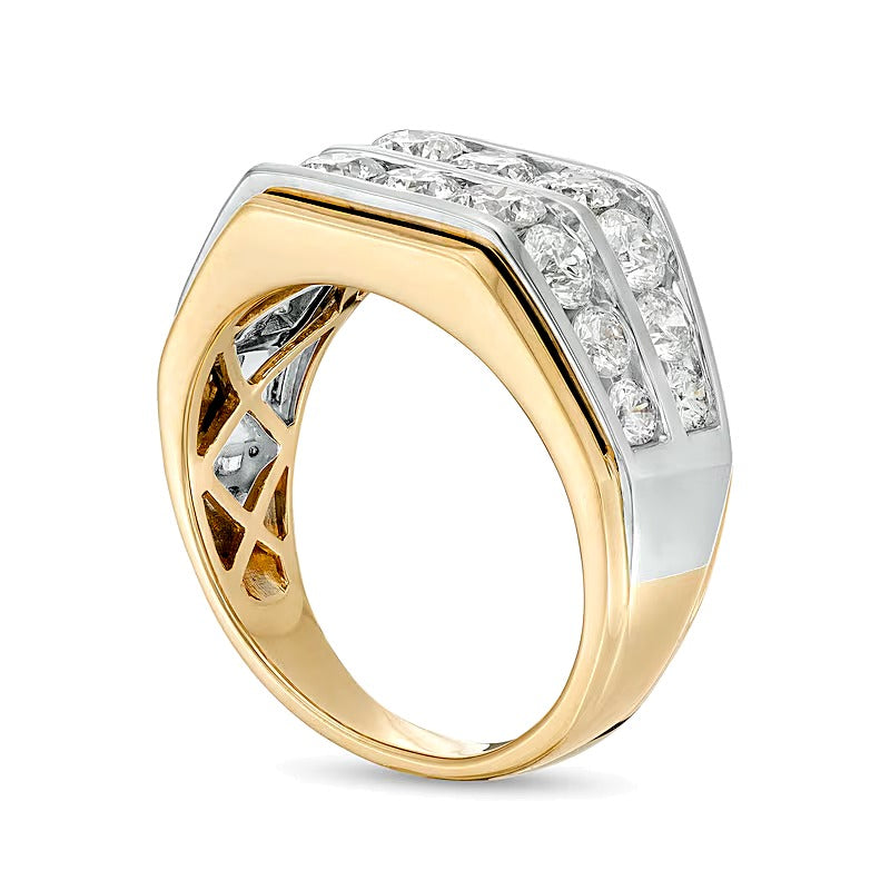 3.0 CT. TW Diamond Double Row Band in 10K Two-Tone Gold